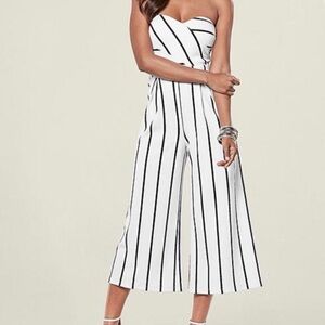 Black and white striped jumpsuit